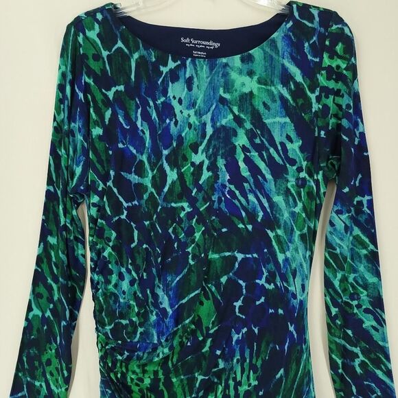 Soft Surroundings Ruched 3/4 Sleeve Darcy Dress - Picture 8 of 9